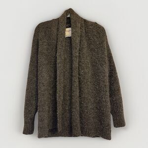 ABERCROMBIE Dark Gray Open Front Cardigan Boucel Teddybear